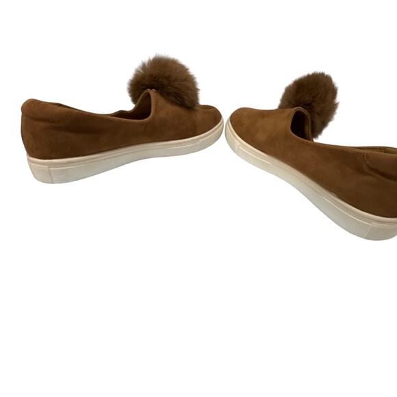 Yoki Brown Suede Pom-Pom Flats - Women's Size 8 - Picture 6 of 6